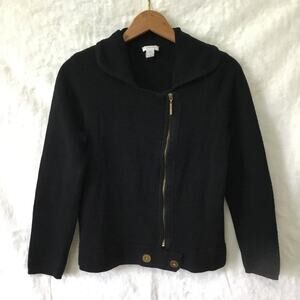 Chico's Black Gold Zip Up Jacket